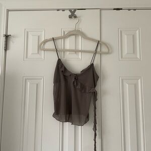 H&M Divided Brown Ruffle Camisole Top